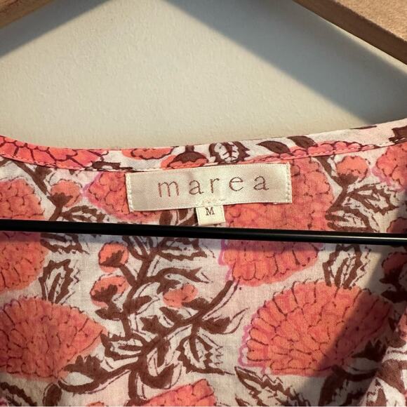 Tuckernuck Marea Pink White Floral Cotton Long Sleeve Tassel Block Print Top M - Picture 12 of 13